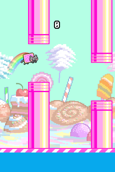 Flappy Nyan: flying cat wings Mod Screenshot 1 