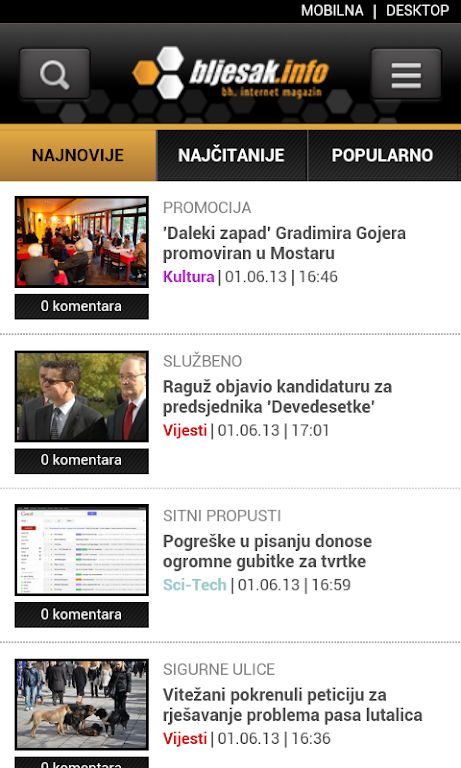 Bljesak.info Mobile Screenshot 1 