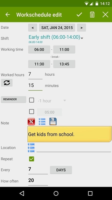 Shift Work Calendar (FlexR Pro) Screenshot 4 