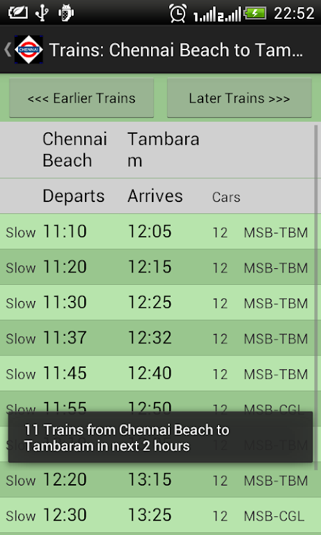 Chennai Local Train Timetable Mod Screenshot 1 