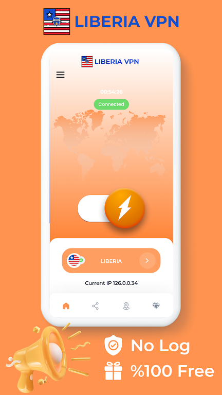 Liberia VPN - Private Proxy Screenshot 1 