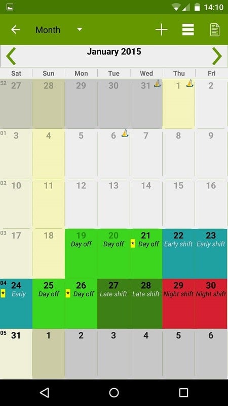 Shift Work Calendar (FlexR Pro) Screenshot 1 