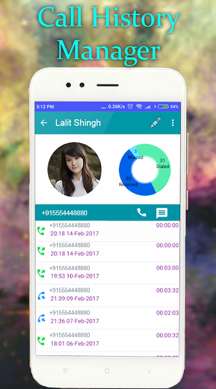 Call History Manager : Call Details Screenshot 1 