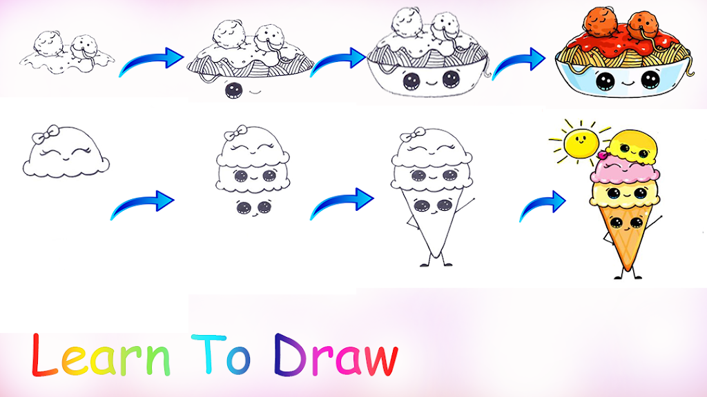 Learn How To Draw Cute Food Screenshot 2 