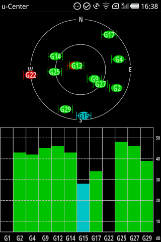 u-center GPS evaluation App Screenshot 1 