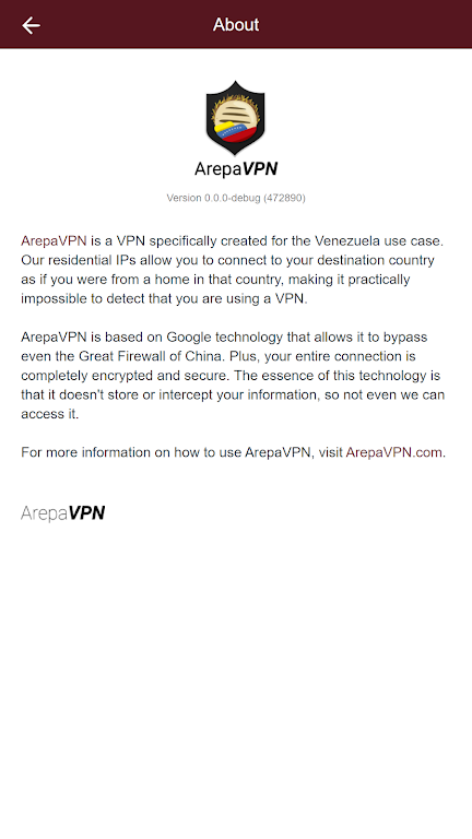 ArepaVPN - Venezuela VPN Proxy Screenshot 3