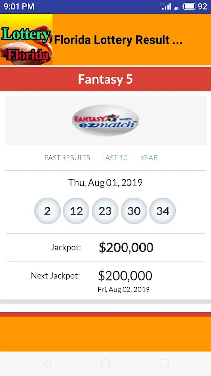 Florida lottery results Screenshot 2 