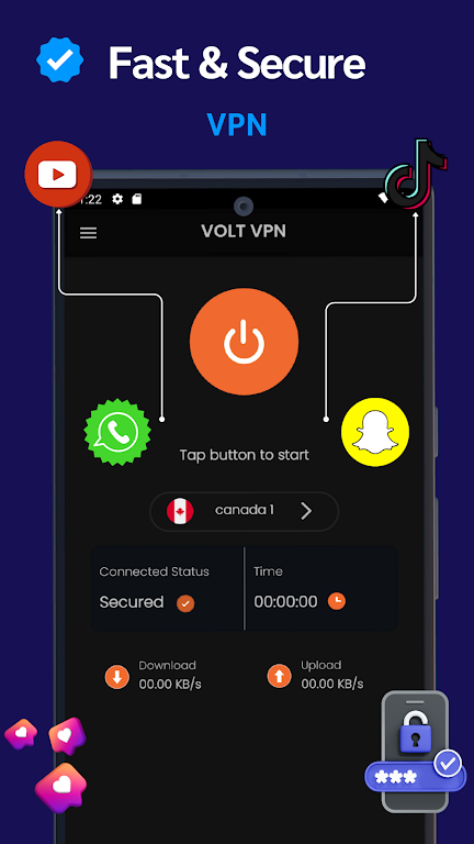 Volt Vpn Fast, Safe VPN Screenshot 1 