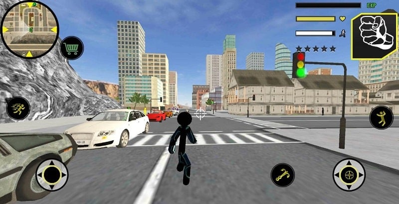 Black Stickman Rope Hero Screenshot 3