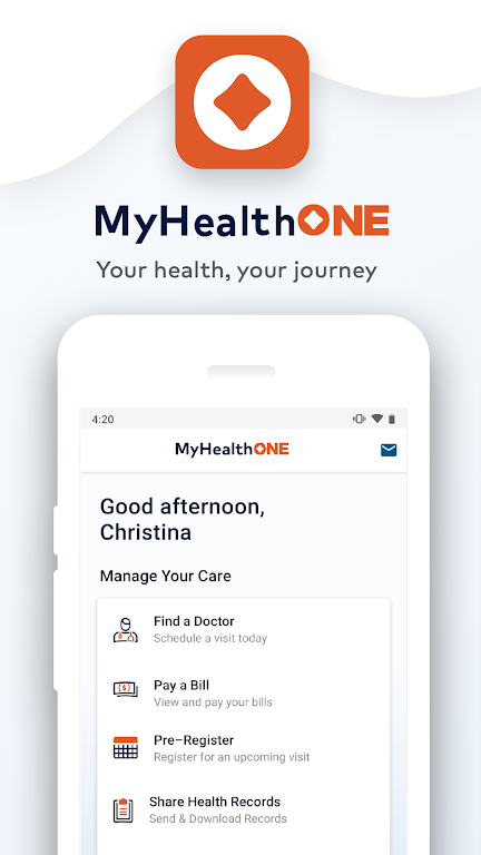 MyHealthONE Screenshot 1