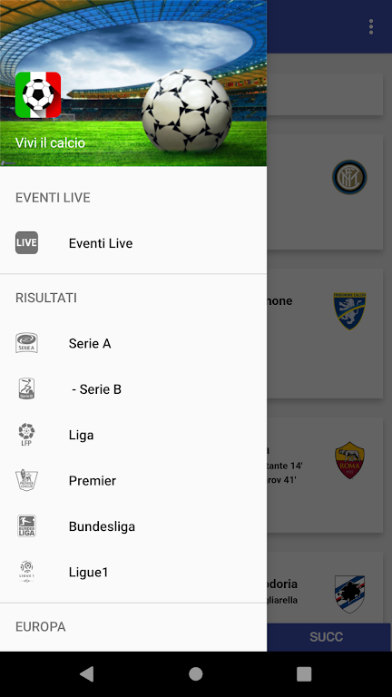 Calcio Live Screenshot 1