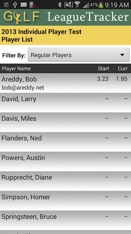 Golf League Tracker Classic Screenshot 3
