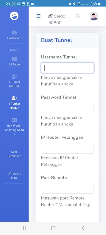 Tunnelku VPN Remote Mikrotik Screenshot 3