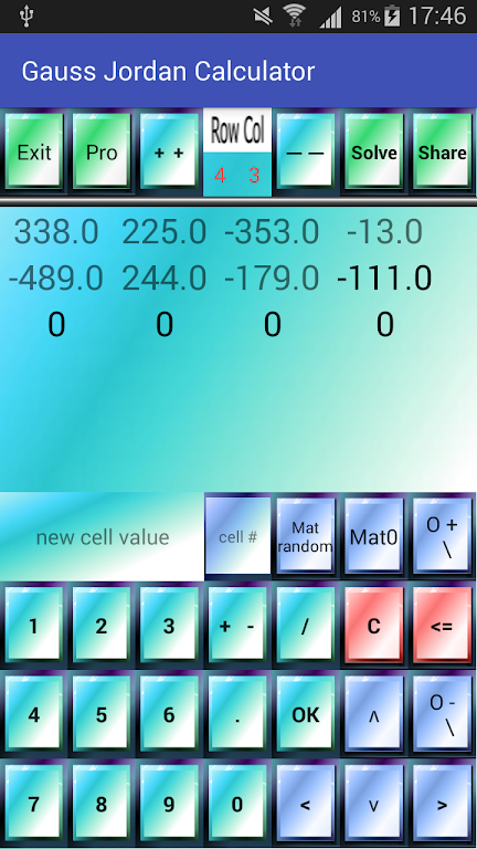 Gauss Jordan Calculator Screenshot 1