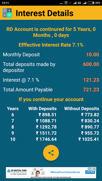 Postoffice Interest Calculator Screenshot 2 