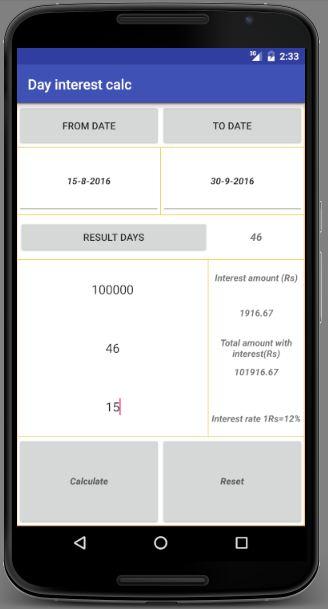 Day interest calc Screenshot 2