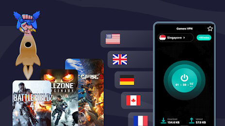 Gamers VPN: Low Ping Gaming Screenshot 1