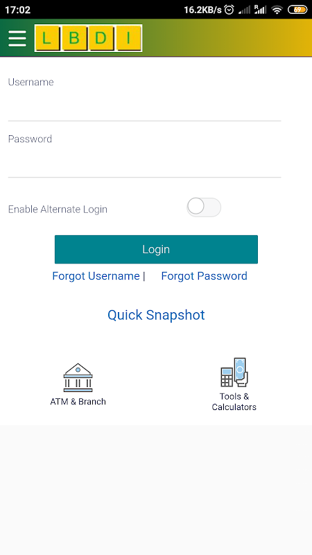 LBDI Mobile Banking Screenshot 1 