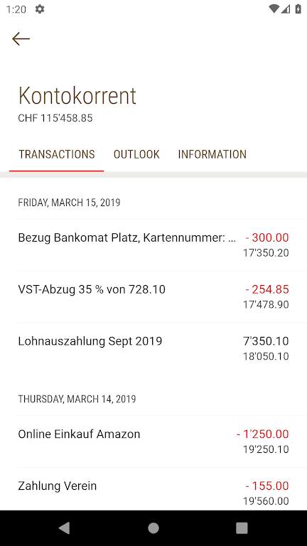 Mobile Banking Bank Zimmerberg Screenshot 4 