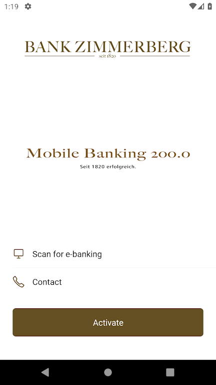 Mobile Banking Bank Zimmerberg Screenshot 1 