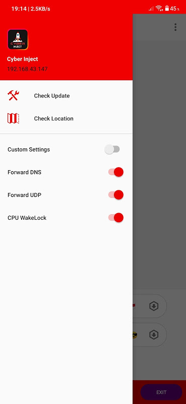 Cyber Inject Lite - Free SSH/SSL/HTTP Tunnel VPN Screenshot 1 