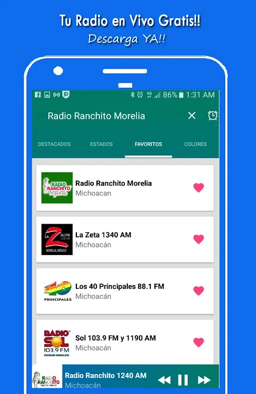 Radio Ranchito Morelia Mexico Live Free Screenshot 3