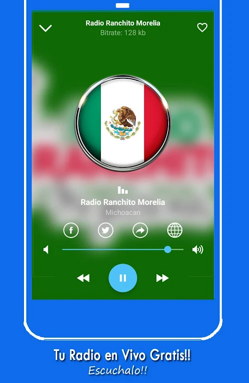 Radio Ranchito Morelia Mexico Live Free Screenshot 2