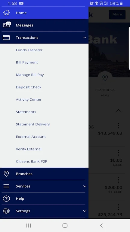 Citizens Bank Mobile Banking Screenshot 2 