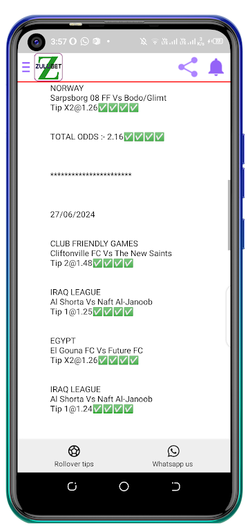 Zulubet predictions tips. Screenshot 2