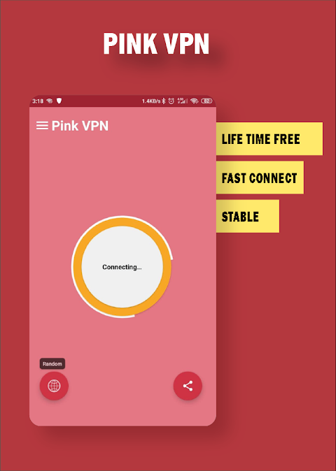 Pink VPN - Fast , Free , Secur Screenshot 1 