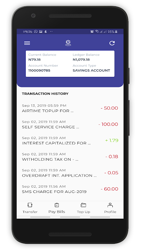 GOWANS MFB MOBILE BANKING Screenshot 2 