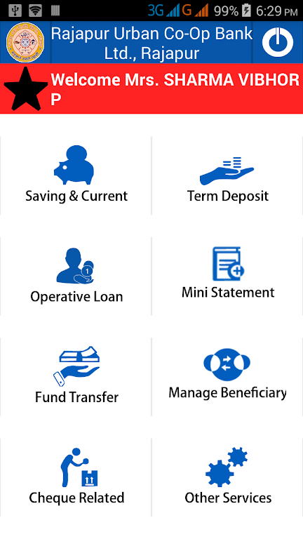 Rajapur Urban Bank Mobile Appl Screenshot 2 