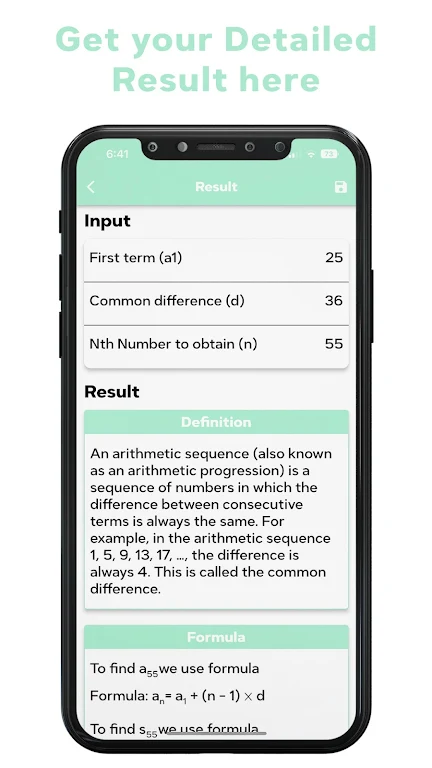 Arithmetic Sequence Calculator Screenshot 2