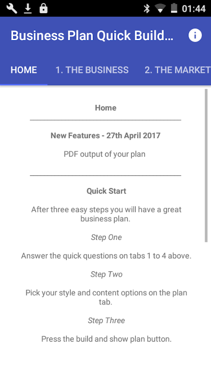 Business Plan Quick Builder Screenshot 1 