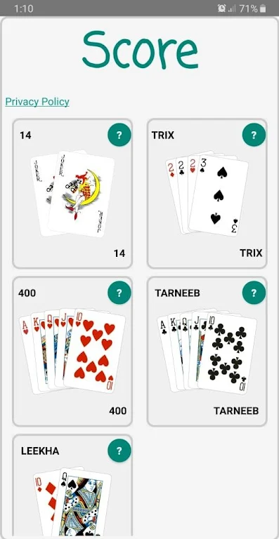 Card Scores Screenshot 1