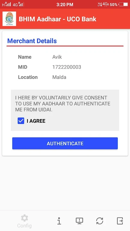 BHIM AADHAAR - UCO BANK Screenshot 2 