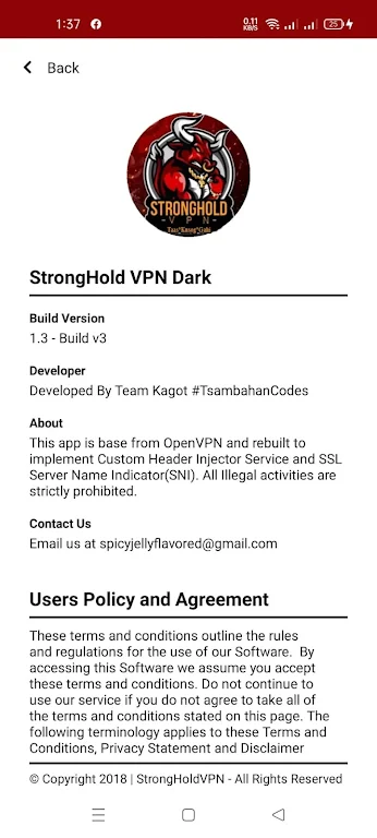 StrongHold VPN Dark Screenshot 2