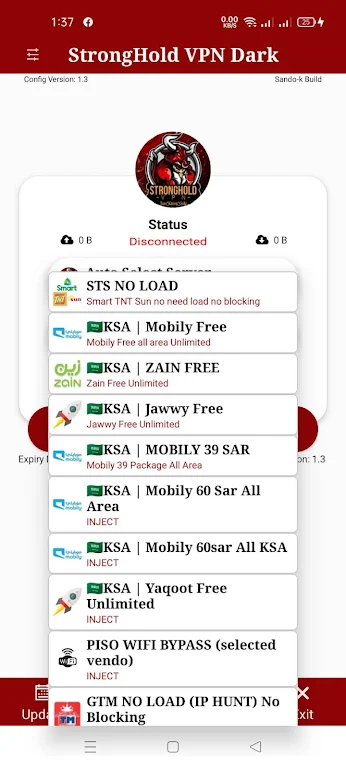 StrongHold VPN Dark Screenshot 1
