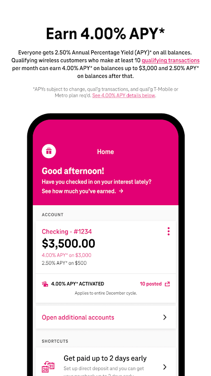 T-Mobile MONEY: Better Banking Screenshot 1