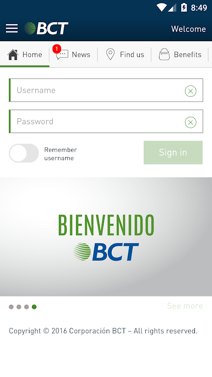 Enlace BCT Mi banco en mi mano Screenshot 1 