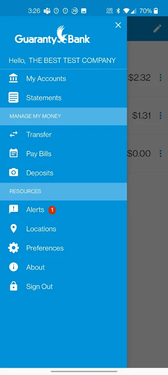 Guaranty Bank Mobile Banking Screenshot 2 