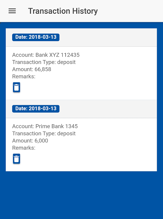 Bank Deposit Tracker Screenshot 2