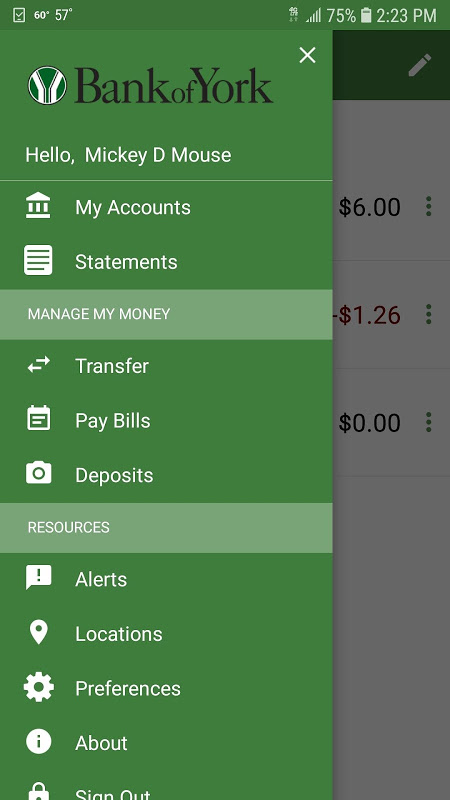 Bank of York Mobile Banking Screenshot 3 