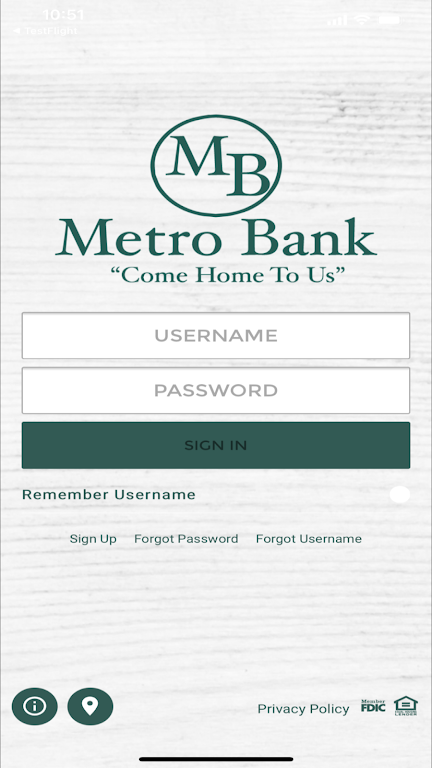 Metro Bank AL Mobile Banking Screenshot 1