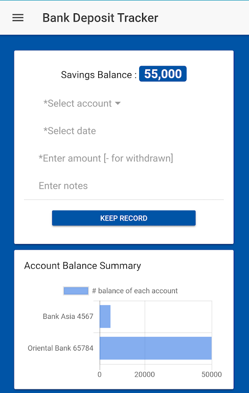 Bank Deposit Tracker Screenshot 1 