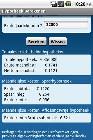 Hypotheek Berekenen Screenshot 2