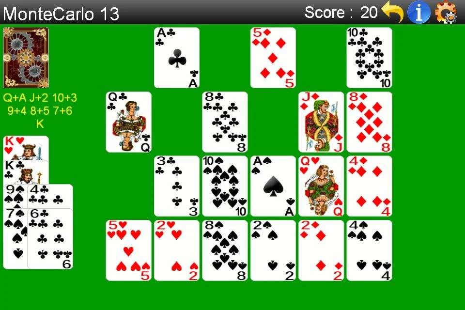 Monte Carlo Solitaire Screenshot 2