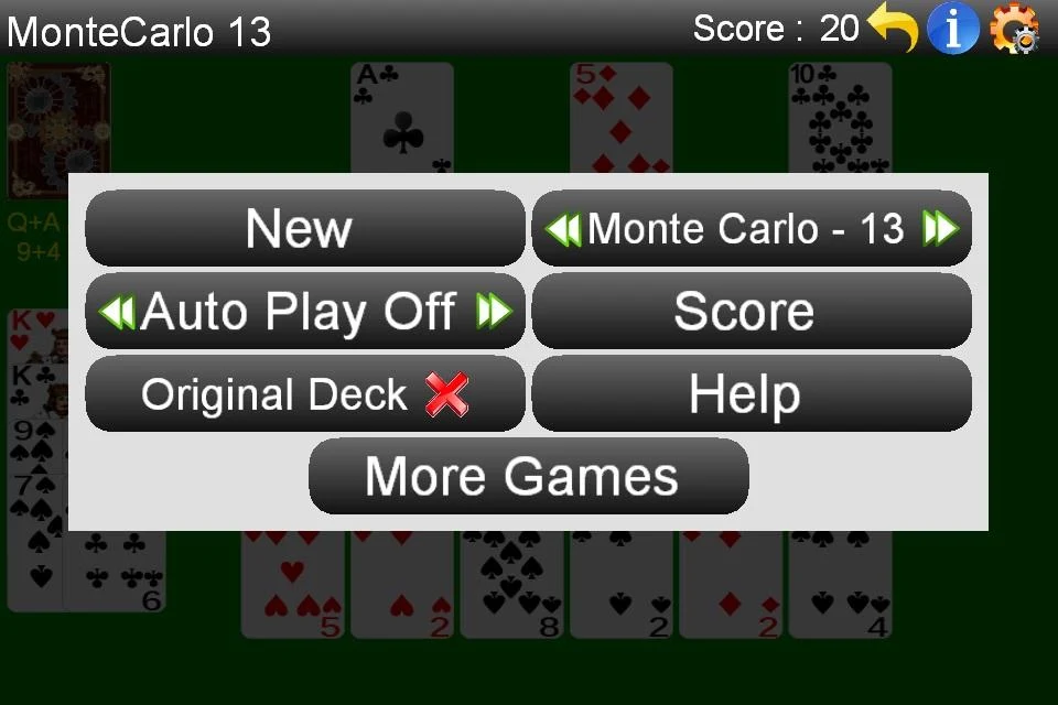 Monte Carlo Solitaire Screenshot 3 