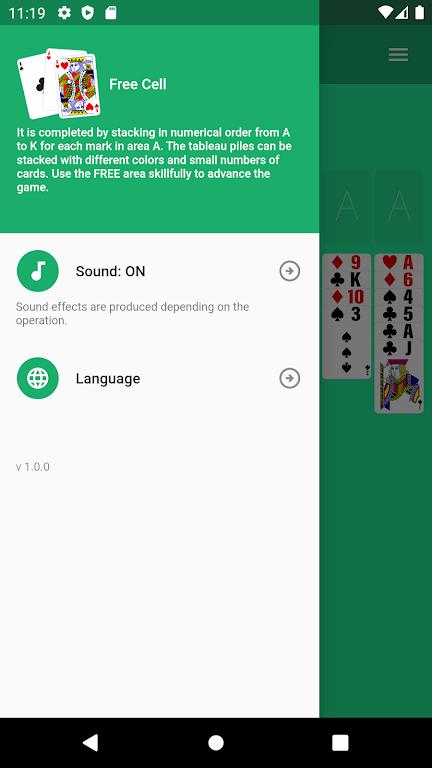 FreeCell.Cards game. Solitaire Screenshot 2 