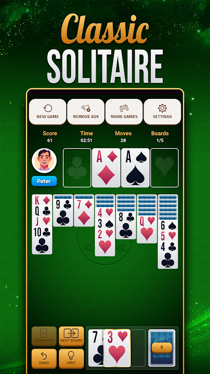 Klondike Solitaire Offline Screenshot 1 